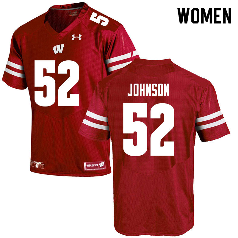 Wisconsin Badgers Women's #52 Kaden Johnson NCAA Under Armour Authentic Red College Stitched Football Jersey PU40Q78NF